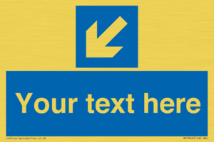 Custom Mandatory directional sign, blue arrow down and left